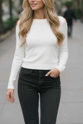 džemper ABELMODA WHITE