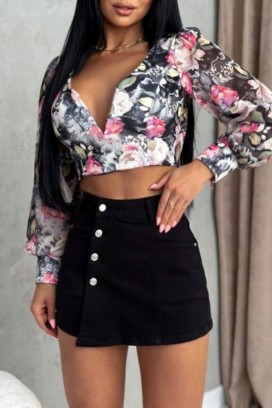 suknja-pantalone sa čistim dizajnom i akcentnim detaljima JENIVIEV BLACK