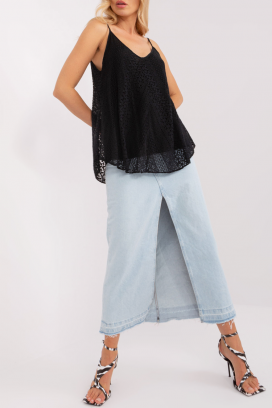 ženski top od fine čipke u boho stilu BOGELSA BLACK