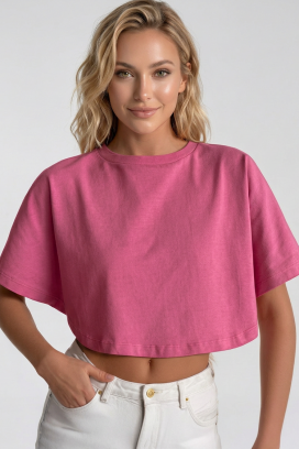 ženska kratka majica minimalističkog dizajna VITAMA PINK