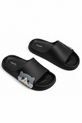 ženske papuče sa printom mace KEYTINA BLACK