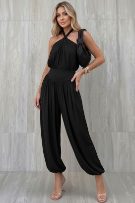 ženski komplet top i pantalone slobodnog kroja BETYNA BLACK