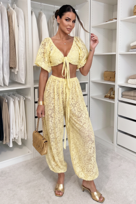 elegantni ženski komplet od čipke ARAMONIA YELLOW