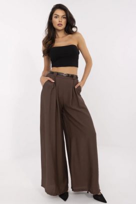 ženske pantalone širokih nogavica sa visokim strukom i kaišem JENYKA BROWN
