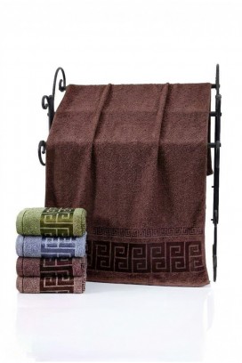 peškir od frotira sa dekorativnom bordurom i mekom teksturom BIANORANA BROWN 50x100 cm
