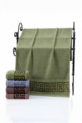 peškir od frotira sa dekorativnom bordurom i mekom teksturom BIANORANA GREEN 50x100 cm