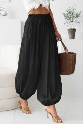 ženske letnje pantalone balon tipa sa visokim strukom DALYNA BLACK