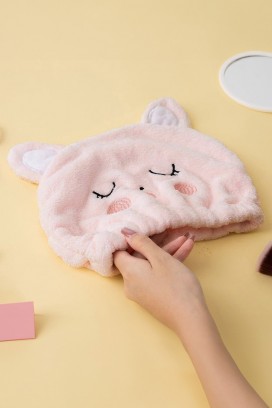 ženska plišana kapa za sušenje kose COZINIA PINK